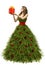 Christmas Tree Dress, Woman and Present Gift, New Year Fashion