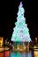 Christmas tree in Dublin city at night