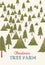 Christmas tree farm vector illustration.