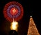 Christmas tree fireworks eve lights santa