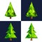 Christmas tree flat 3d lowpoly pixel art icon