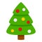 Christmas Tree Flat Icon Isolated on White