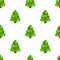 Christmas Tree Flat Icon Seamless Pattern