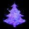 Christmas tree with fluorescent splash texture