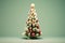 Christmas tree in form of cactus plant, funny Mexican south holiday. Warm christmas in desert. 3d render minimal studio