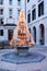 Christmas tree, fountain and Treviso city, Italy