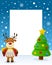 Christmas Tree Frame - Happy Reindeer