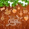 Christmas tree garland with cookie greeting card