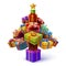 Christmas Tree Of Gift Boxes Composition