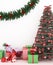 Christmas tree and gift in living room -  artwork for Christmas day - 3D Rendering