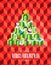 Christmas tree with gifts concept, Isometric Cubes style on red background, vector