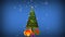 christmas tree with gifts and fountain magical stars animation video