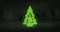 Christmas tree glowing line revelation from dark background line