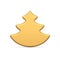 Christmas tree golden bauble cute glossy metallic slim decorative design realistic 3d icon vector