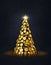 Christmas tree from golden coins, be rich and happy