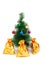 Christmas tree and golden sacks