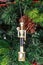 Christmas tree hanging ornament, nutcracker, close up