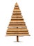 Christmas tree for holiday made of old wooden planks. Vector illustration.