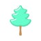 Christmas tree ice cream pistachio. Popsicle on stick in form of