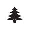 Christmas Tree Icon In Flat Style Vector Icon. Silhouettes of Black Spruce Vector Illustration