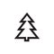 Christmas Tree Icon In Flat Style Vector Icon. Silhouettes of Black Spruce Vector Illustration