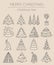 Christmas tree icon set. Flat isolated thin line design. New yea