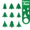 Christmas tree icons flat style