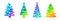 Christmas tree illustration. Vibrant gradient background color.