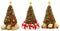 Christmas Tree Isolated on White, Set of Decorated Xmas Tree with Present Gift Boxes
