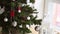 Christmas Tree with Lights Twinkling. Blinking Garland, christmas decoration