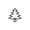 Christmas Tree Line Icon In Flat Style Vector Icon. Black Line Spruce Vector Illustration