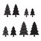 Christmas tree logo icon vector wood forest snow Santa Claus illustration