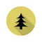 christmas tree long shadow icon. Simple glyph, flat vector of web icons for ui and ux, website or mobile application