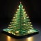 Christmas tree made of circuitry and microchips with glowing lights, a modern tech twist on festive decor