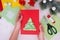 Christmas tree made of disposable paper napkins. Childrens Christmas craft card. Step-by-step instruction. Step 10