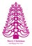 Christmas tree made of grass paper - pink