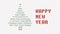 Christmas tree made of programming code. Minimalist Christmas card design. Funny Merry Christmas card. Postcard for the programmer