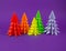 Christmas tree made of rainbow craft paper