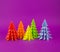 Christmas tree made of rainbow craft paper