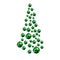 Christmas tree made of suspended green Christmas balls