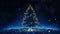 A Christmas tree made up of circuit board and blue lights technology background, Christmas image