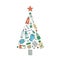 Christmas tree of meds, drugs, pills, bottles and health care medical elements. Medicine christmas