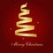 Christmas tree. Merry Christmas card. Stylized ribbon Christmas tree