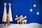 Christmas Tree, Moose, Snow, Stars, Copy Space