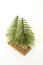 Christmas tree for nativity diorama isolated in a white background