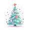 christmas tree object background isolated winter holiday decoration design generative AI