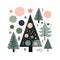 christmas tree object background isolated winter holiday decoration design generative AI