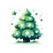 christmas tree object background isolated winter holiday decoration design generative AI