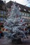 Christmas Tree, Ornaments and Defocused Objects Background