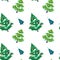 Christmas tree pattern. New Year fir and spruce seamless print. Winter evergreen plant decorated with garlands. Holiday